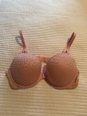 Women's Lace Cheetah print T-Shirt Bra - Blush